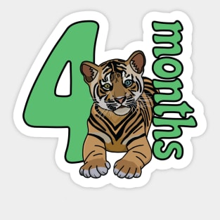 Baby monthly milestone (4 months, tiger) Sticker